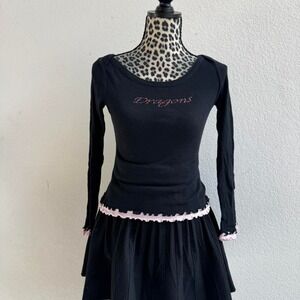 Kavio! Black and pink dragons long sleeve tee